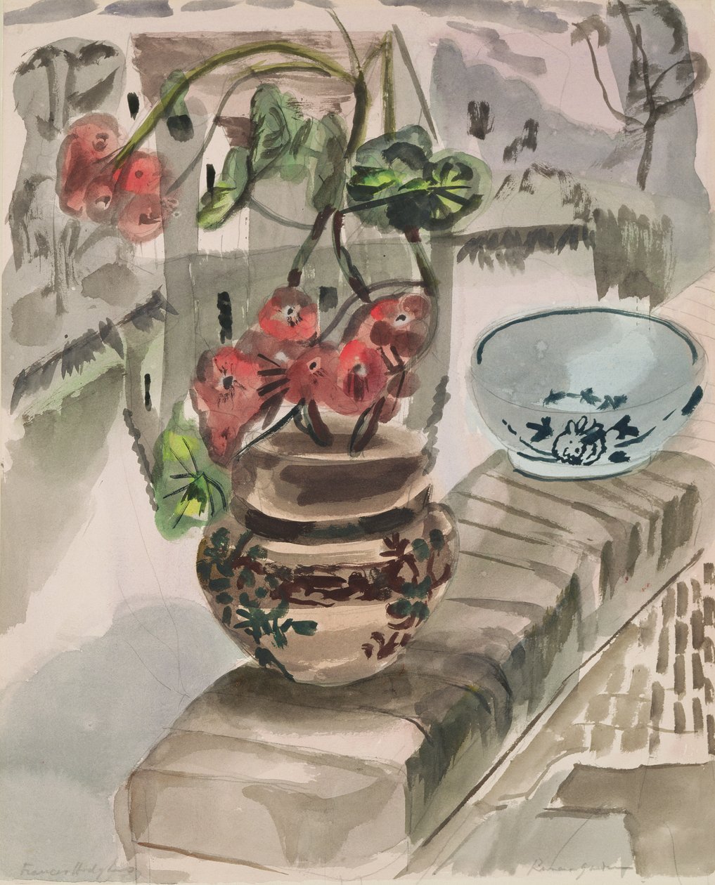 River Garden (akvarel na papíře) od Frances Hodgkins