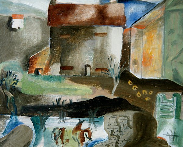 The Mill Pond, cca 1930 (olej na palubě) od Frances Hodgkins