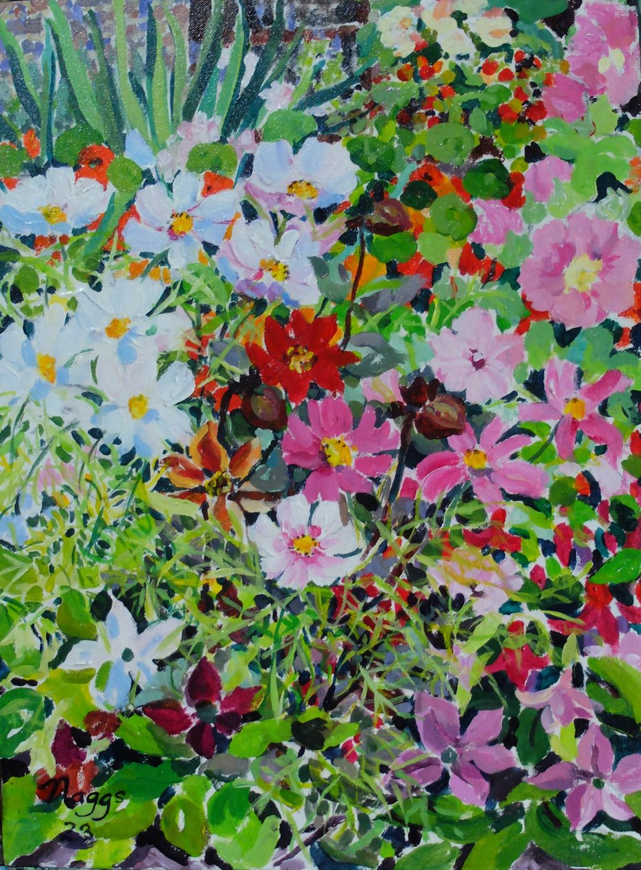 Summer Profusion, 2022 (akryl na plátně) od Frances Naggs