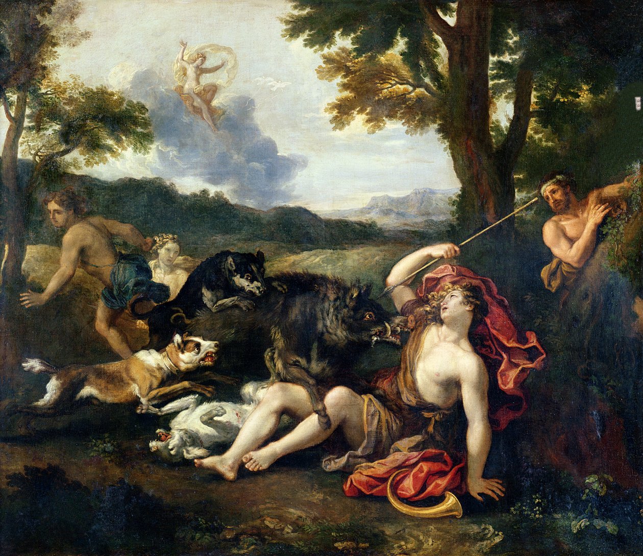 Adonis zabitý divočákem od Francesco Albani