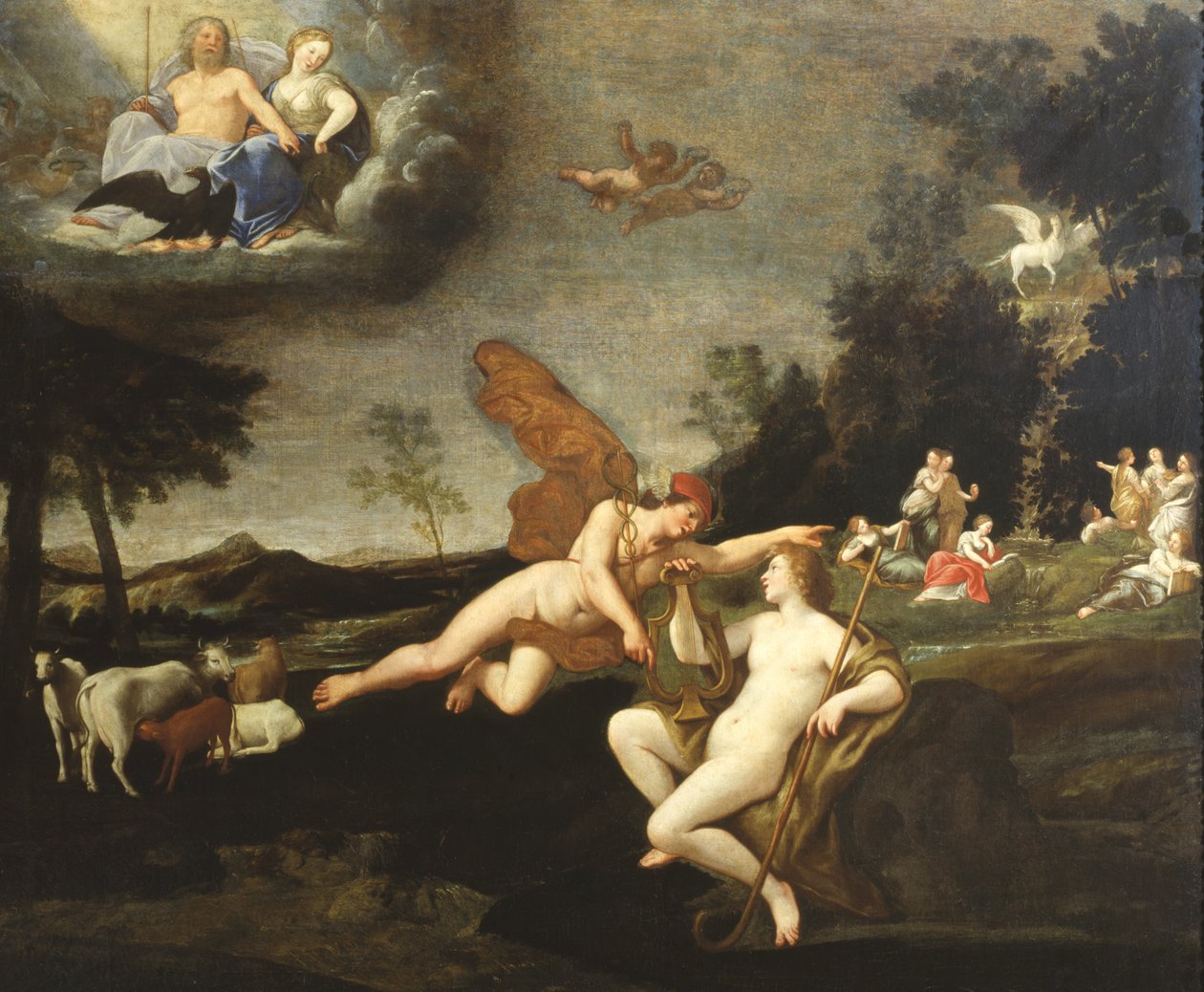 Merkur a Apollo od Francesco Albani