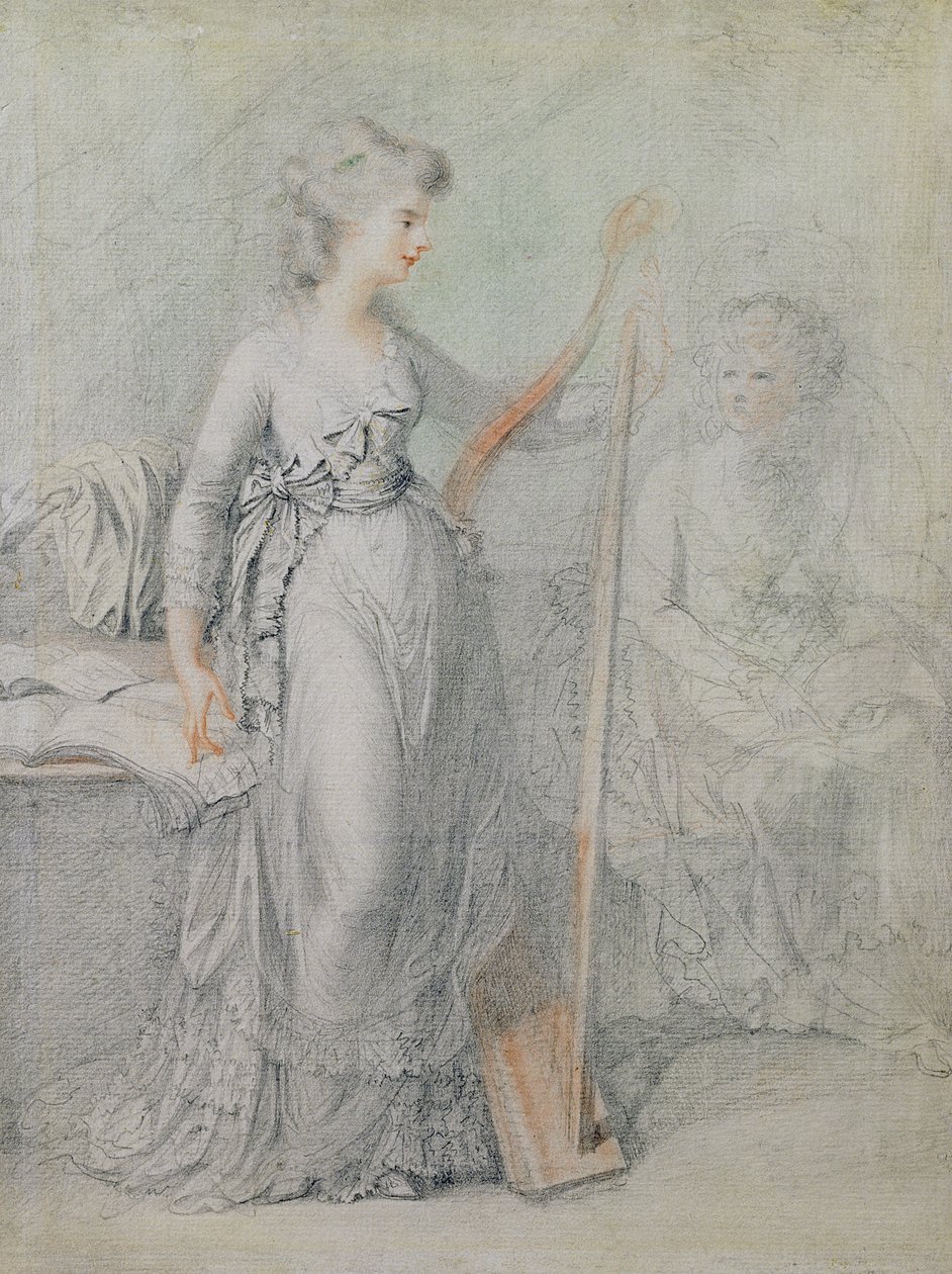 Georgiana, vévodkyně z Devonshire (černá tuha a červená křída) od Francesco Bartolozzi