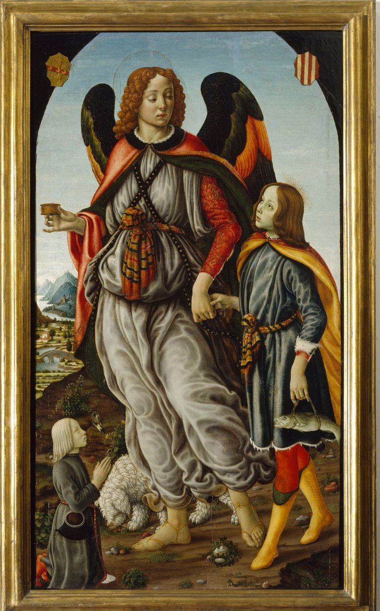 Archangele Raffaele s Tobiolem a mladým mužem od Francesco Botticini