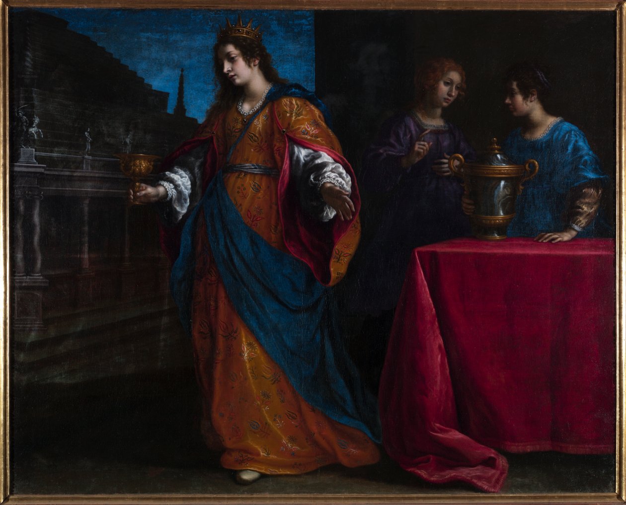 Artemesia pije popel Mausolus, kolem roku 1625 od Francesco Curradi