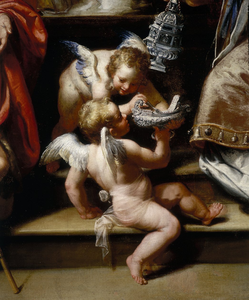 Oltářní obraz Madony Sněžné (detail) od Francesco Fiasella