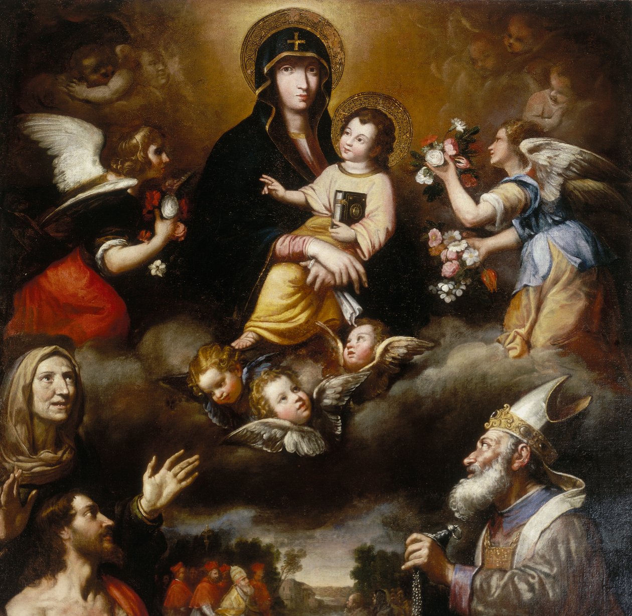Oltářní obraz Madony Sněžné (detail) od Francesco Fiasella