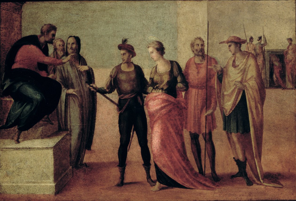 Odsouzení sv. Lucie (panel) od Francesco Granacci