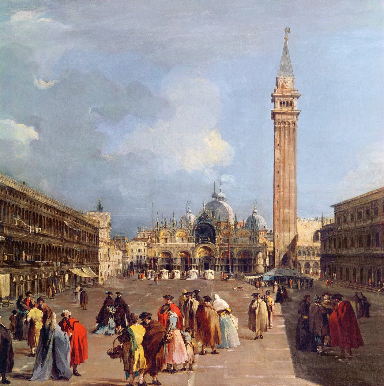 Piazza San Marco, Benátky, cca 1760 (detail) od Francesco Guardi
