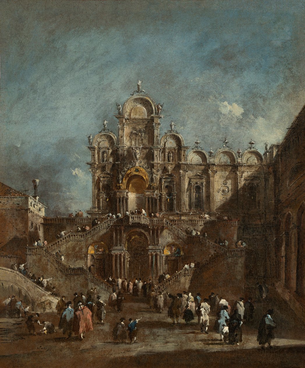 Dočasná tribuna v Campo San Zanipolo, Benátky, kolem roku 1782 od Francesco Guardi