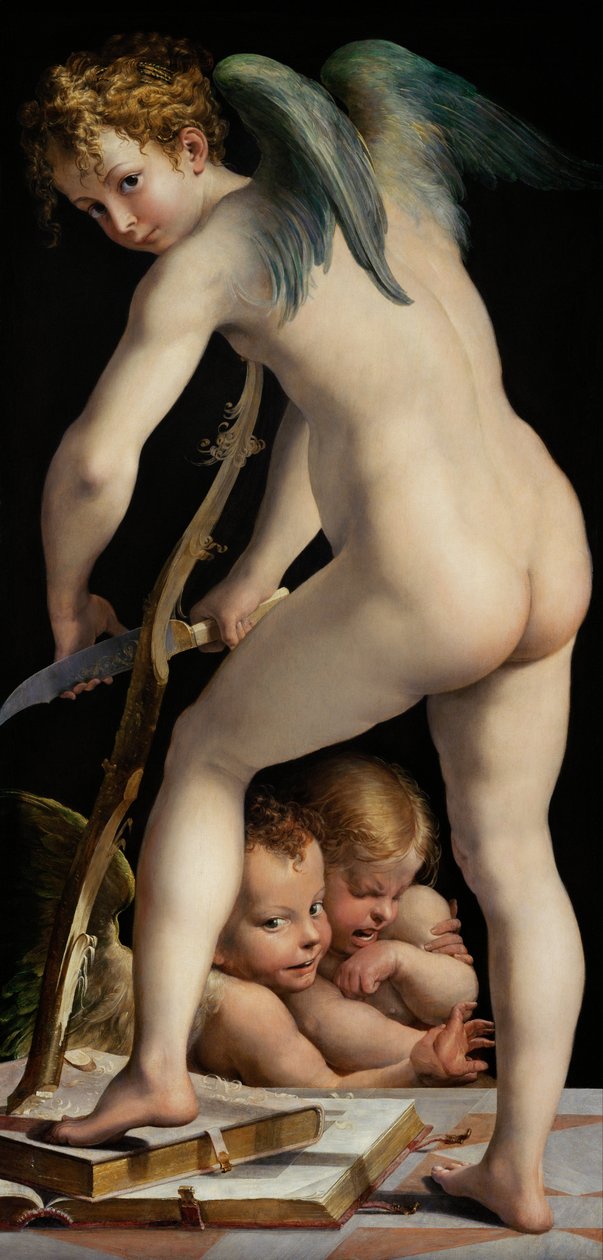 Bow-carving Amor od Parmigianino