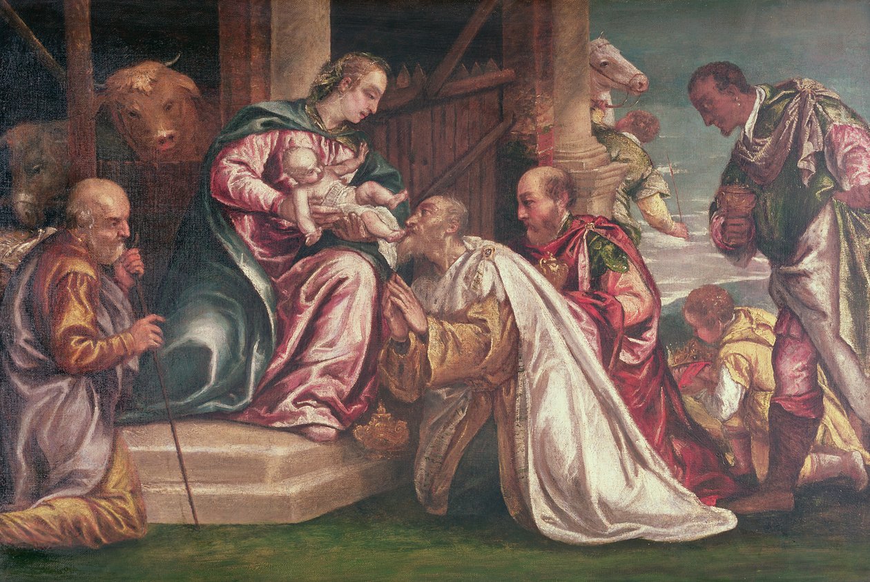 Klanění tří králů od Francesco Montemezzano