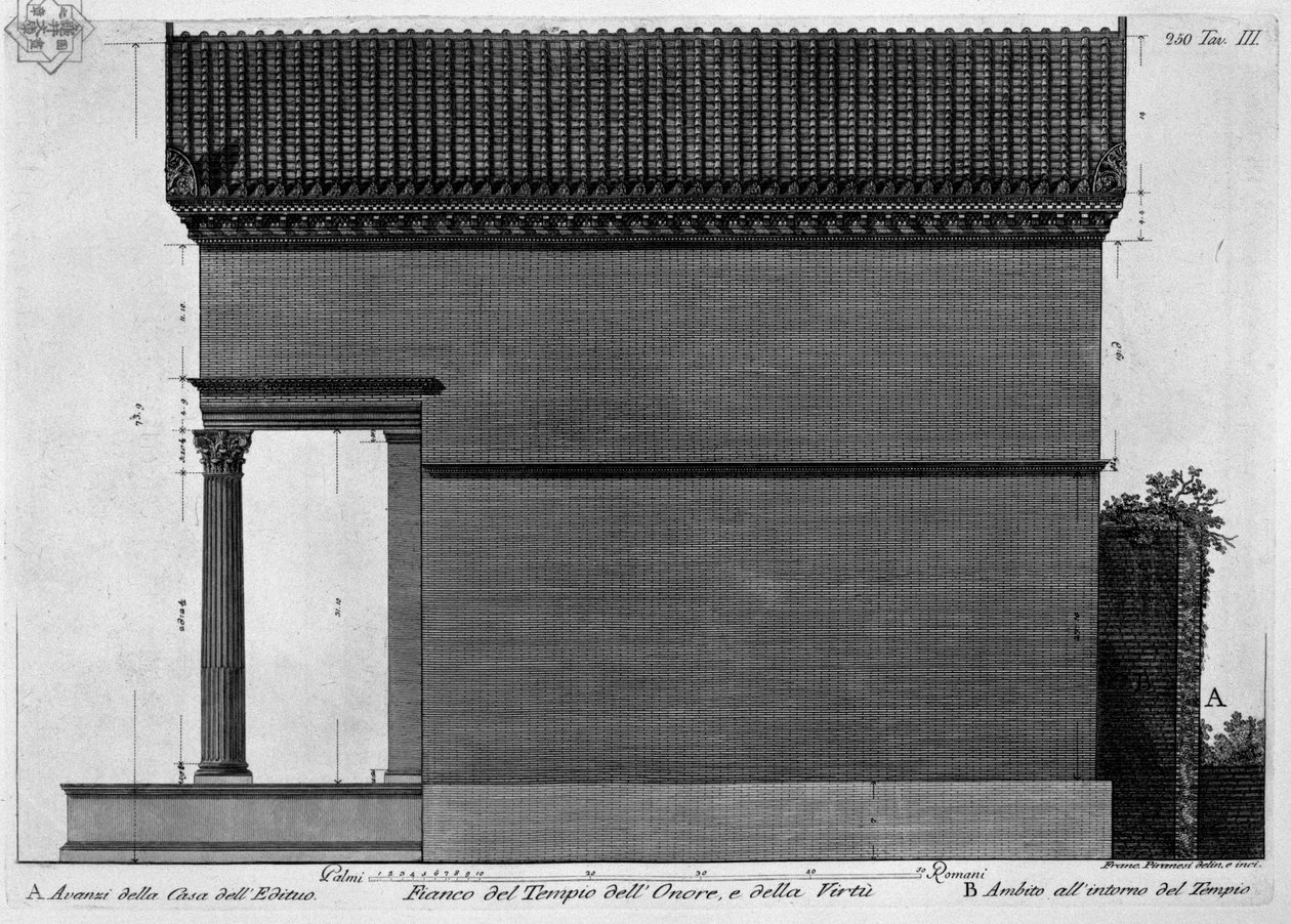 Strana chrámu cti a ctnosti od Francesco Piranesi