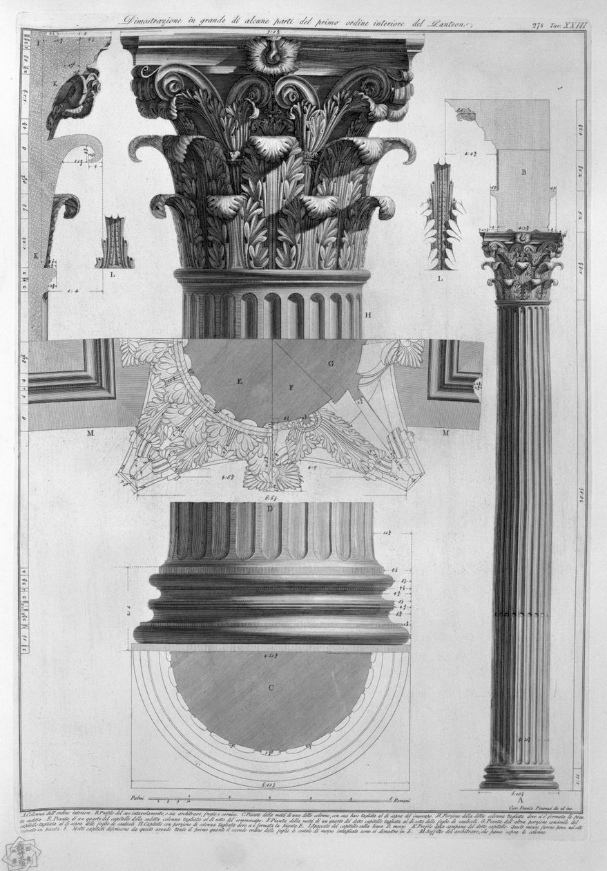 Pantheon, nahoře. Nebe od Francesco Piranesi