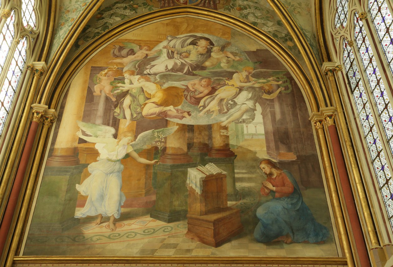 Západní stěna kaple Rayonnant opatství se Zvěstováním , 16.-19. od Francesco Primaticcio
