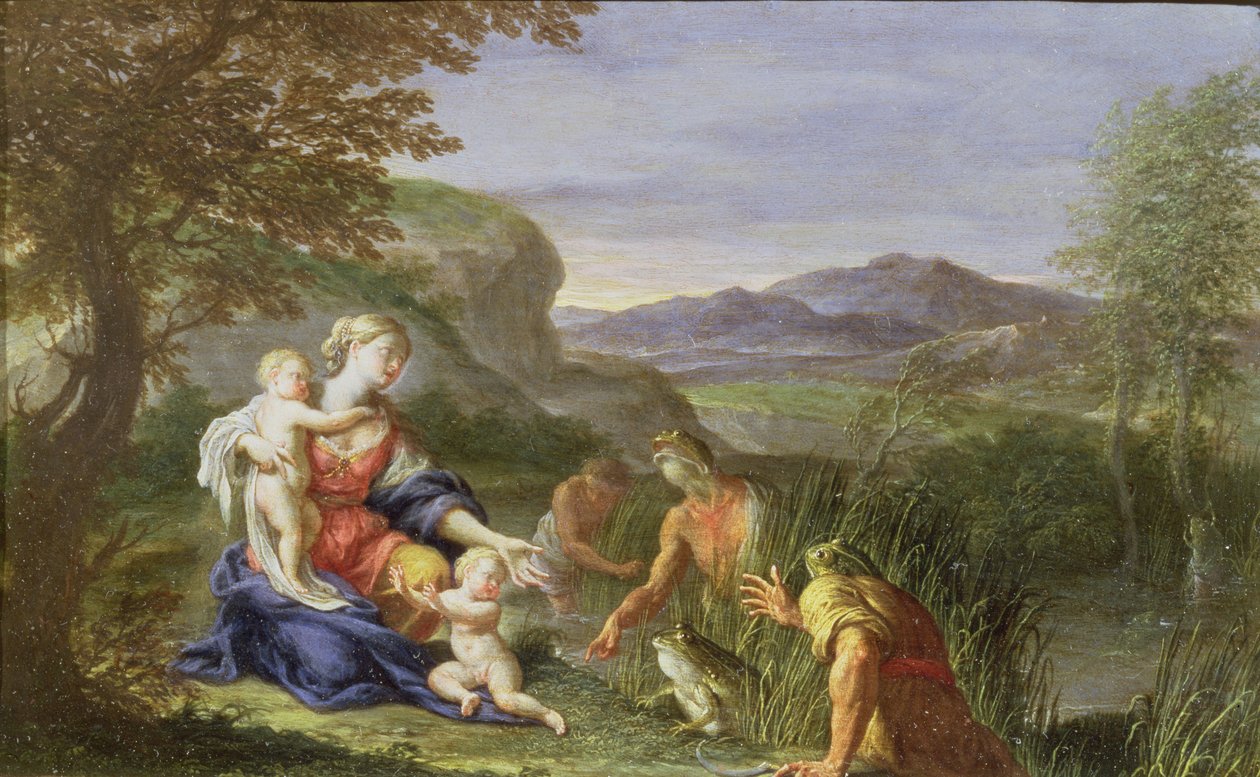 Latona a žáby (olej na mědi) od Francesco Trevisani