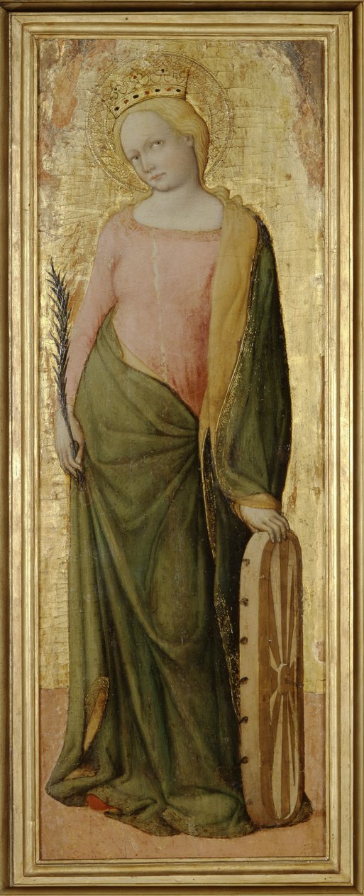Svatá Kateřina Alexandrijská, kolem 1443-1468 (tempera a zlacení na desce) od Francesco de