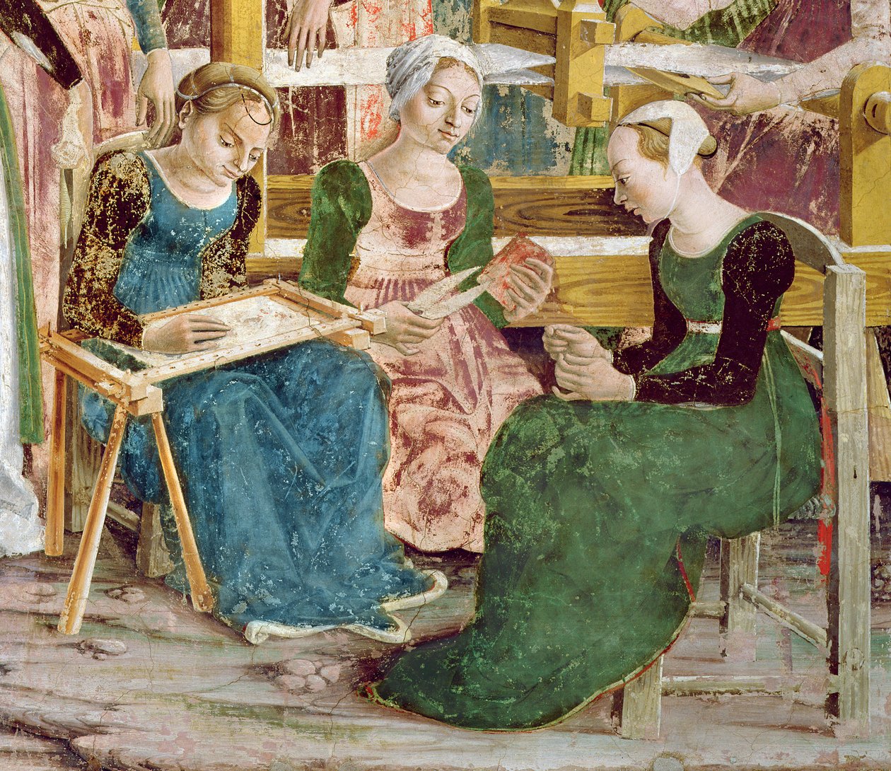Needleworkers, detail z 