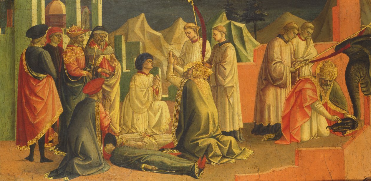 Příběh svatého Silvestra (tempera na panelu) od Francesco di Stefano Pesellino