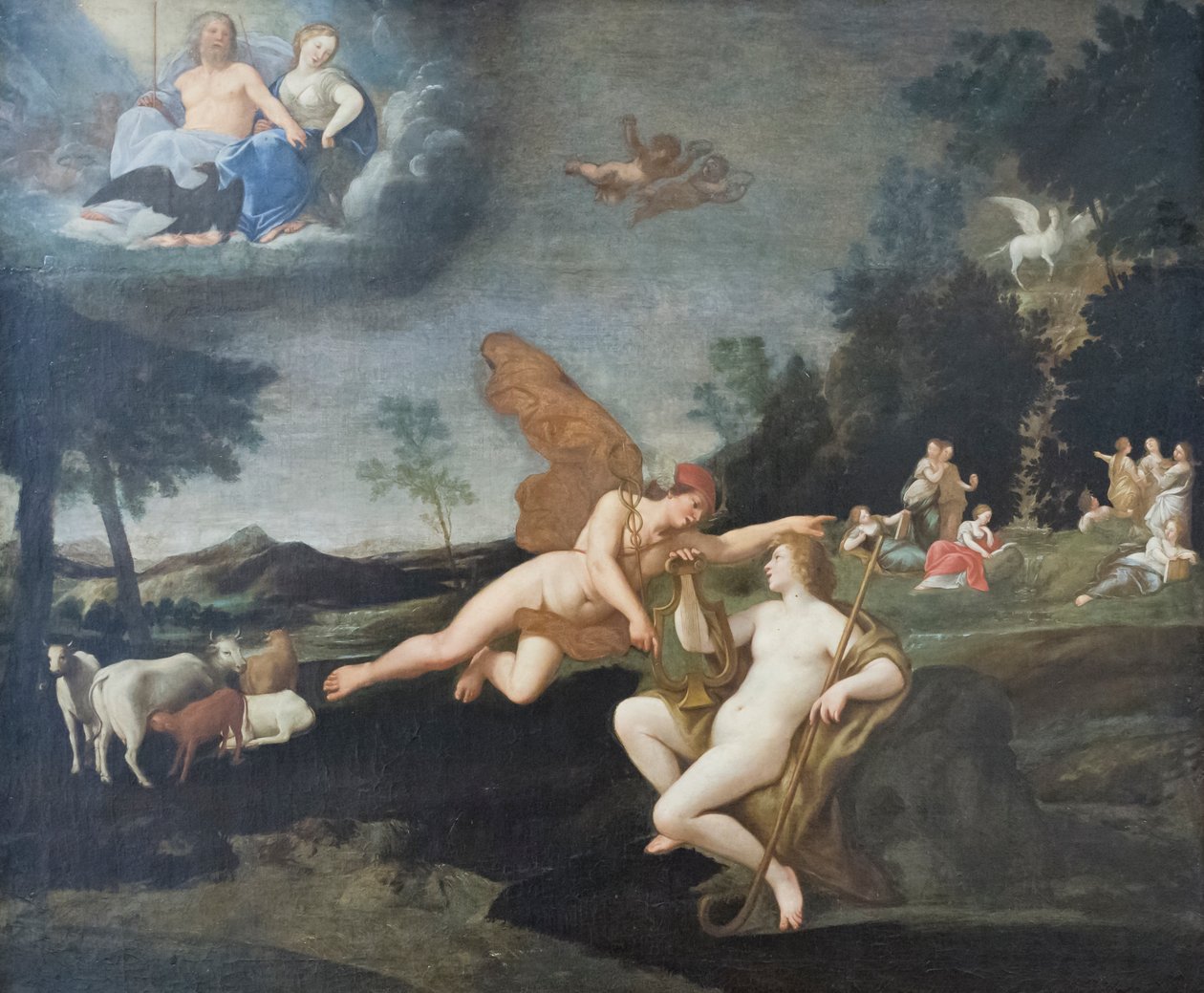 Jupiter posílá Merkura k Apollu od Francesco Albani