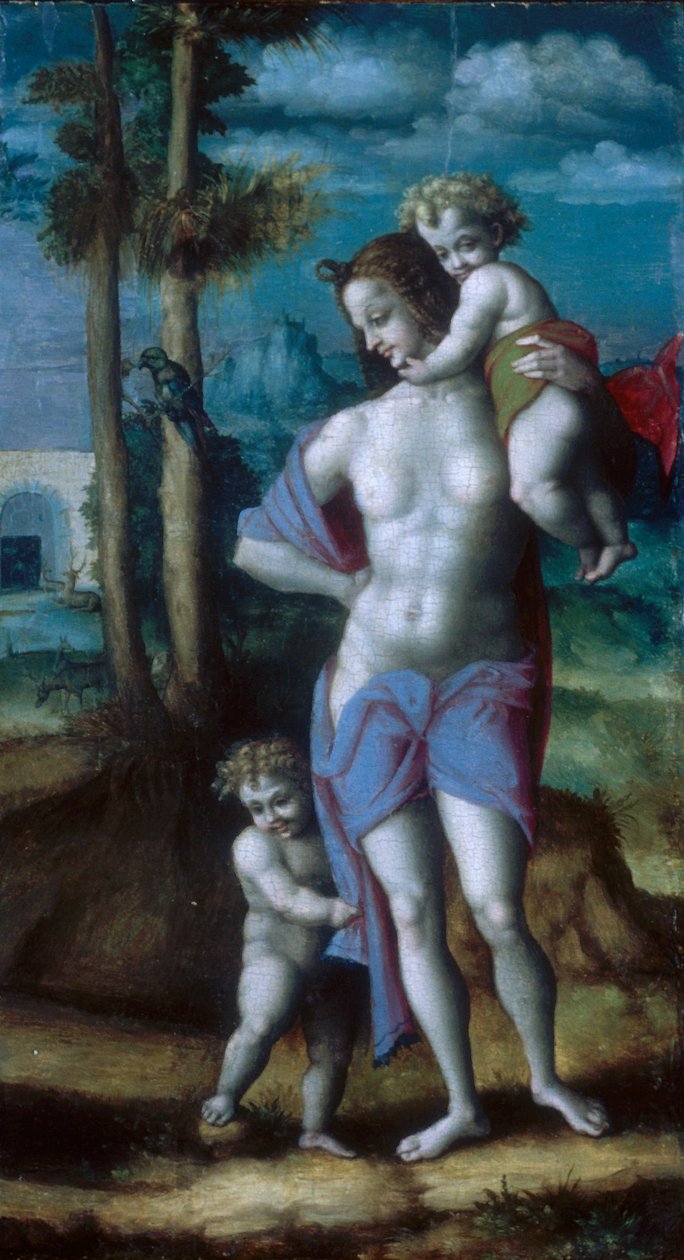 Eva s Kainem a Ábelem od Francesco Bacchiacca