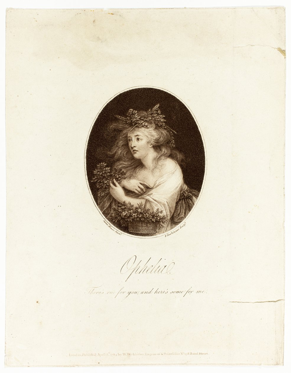 Ofélie od Francesco Bartolozzi