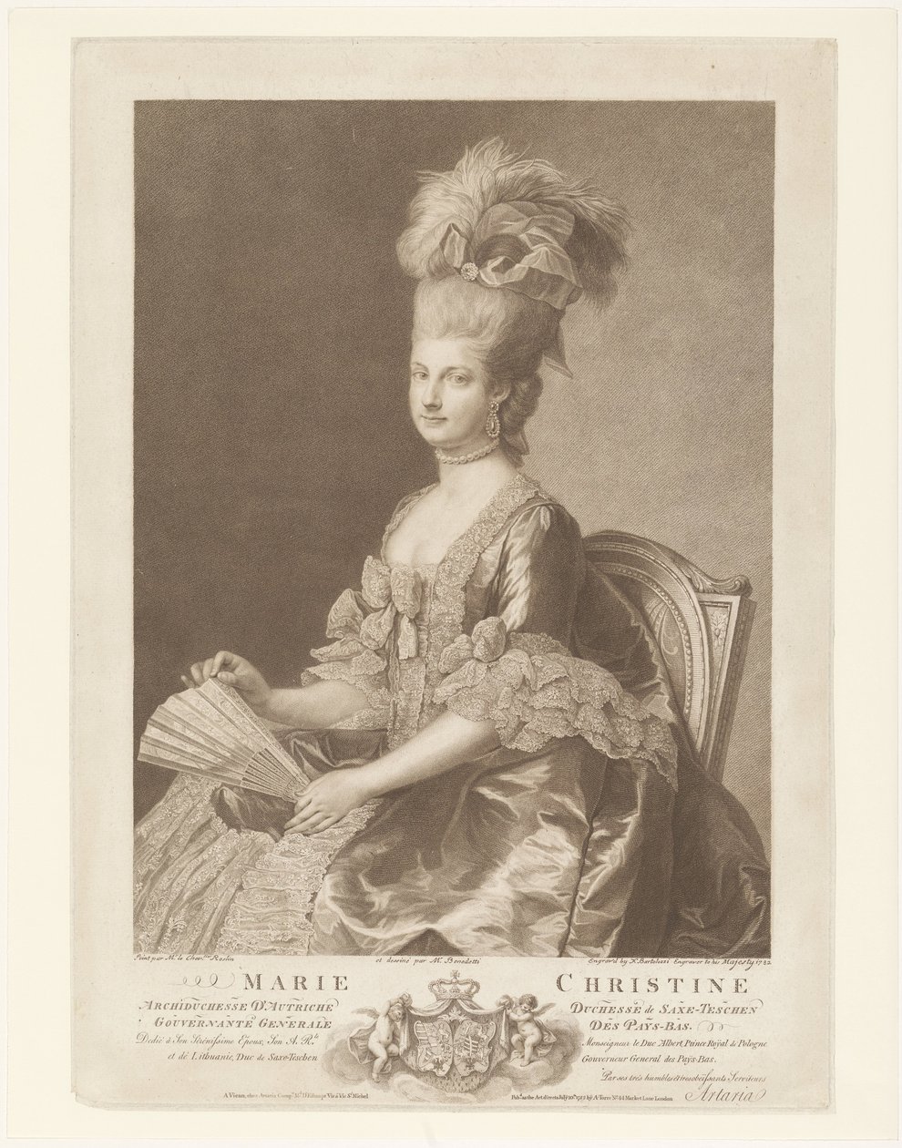 Portrét Marie Kristiny Rakouské od Francesco Bartolozzi