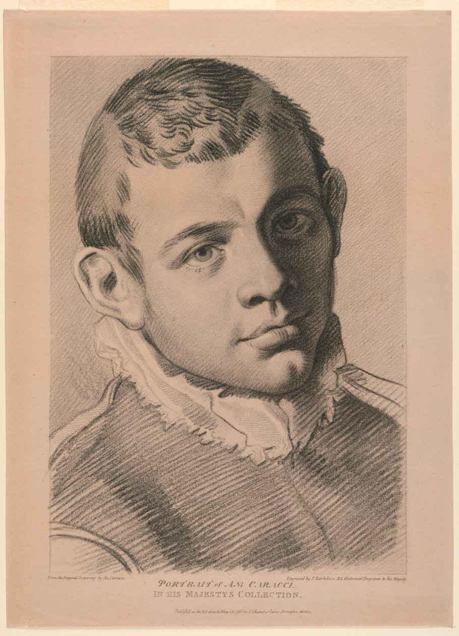 Autoportrét A. N. Carracciho od Francesco Bartolozzi