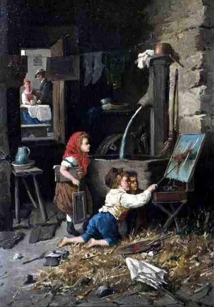 Mischief in the Studio (olej na plátně) od Francesco Bergamini