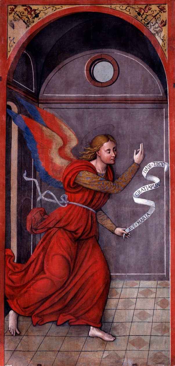 Zvěstování: Archanděl Gabriel (malba, cca 1549) od Francesco Brea