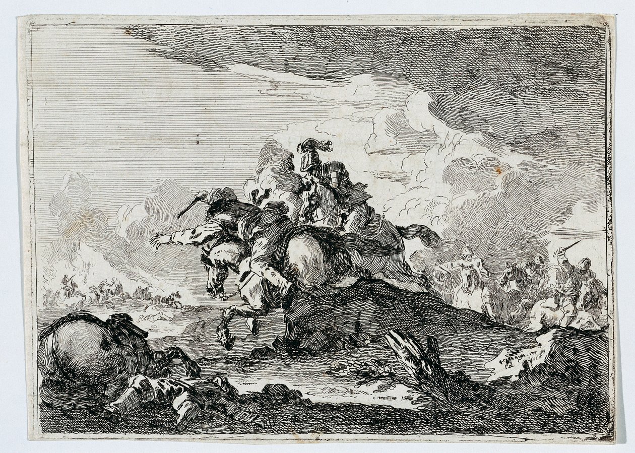 jezdecká bitva od Francesco Casanova