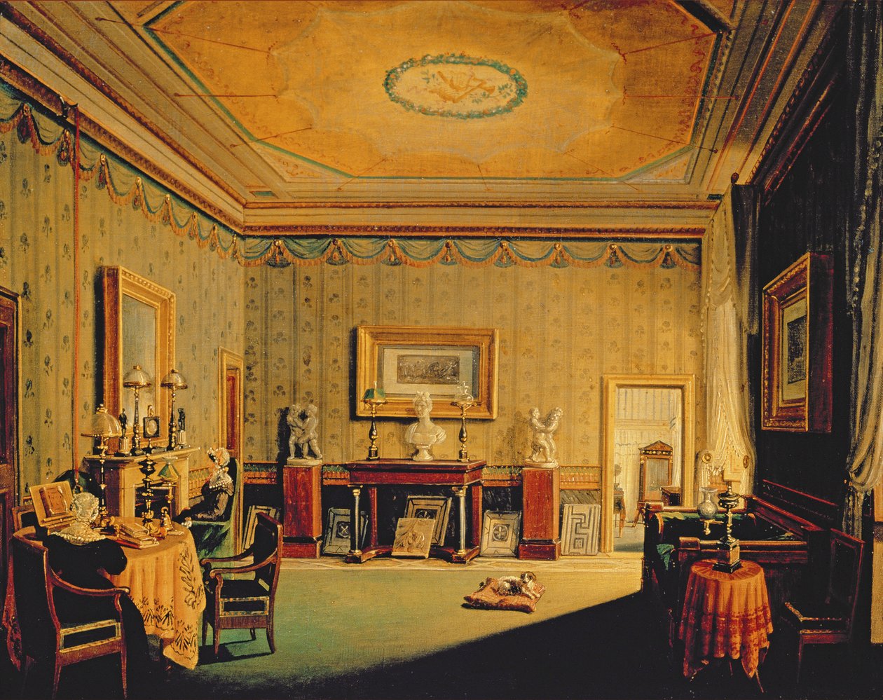 Salon v domě Barbierrini, 1830-40s od Francesco Diofebi
