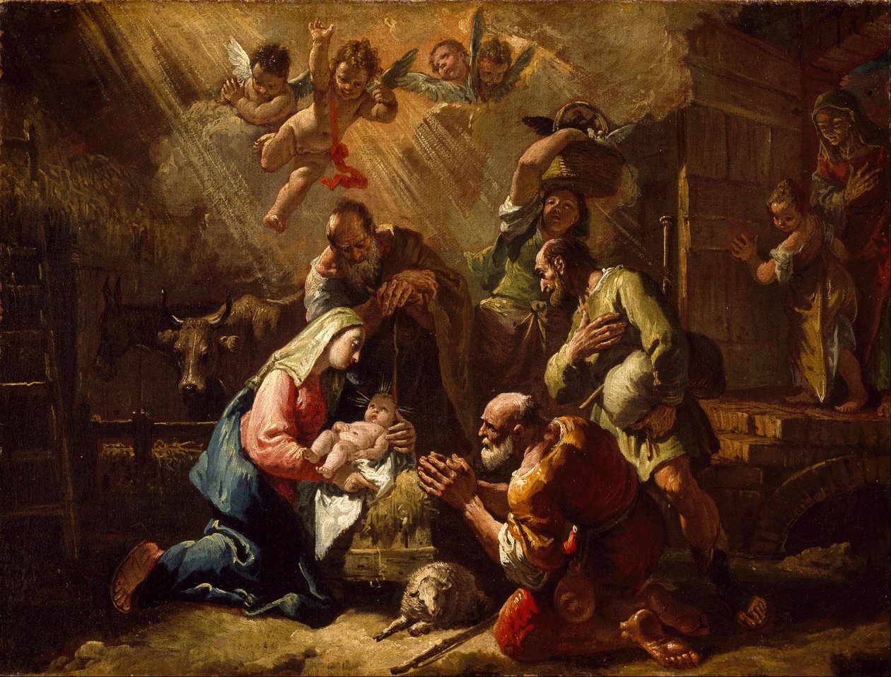 Klanění pastýřů od Francesco Fontebasso
