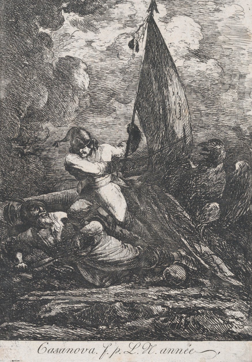 Bitevní scéna, možná 18. století. od Francesco Giuseppe Casanova