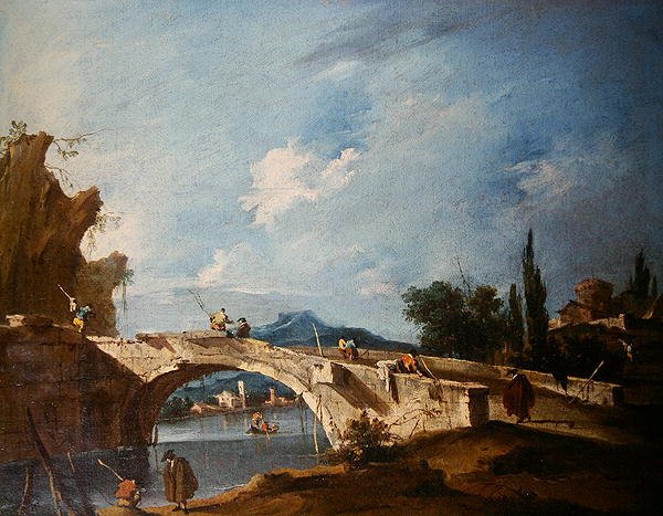 Říční krajina (olej na plátně) od Francesco Guardi