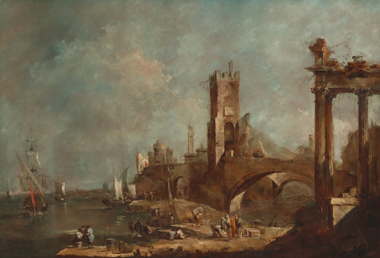 Capriccio z přístavu, c. 17601770. od Francesco Guardi