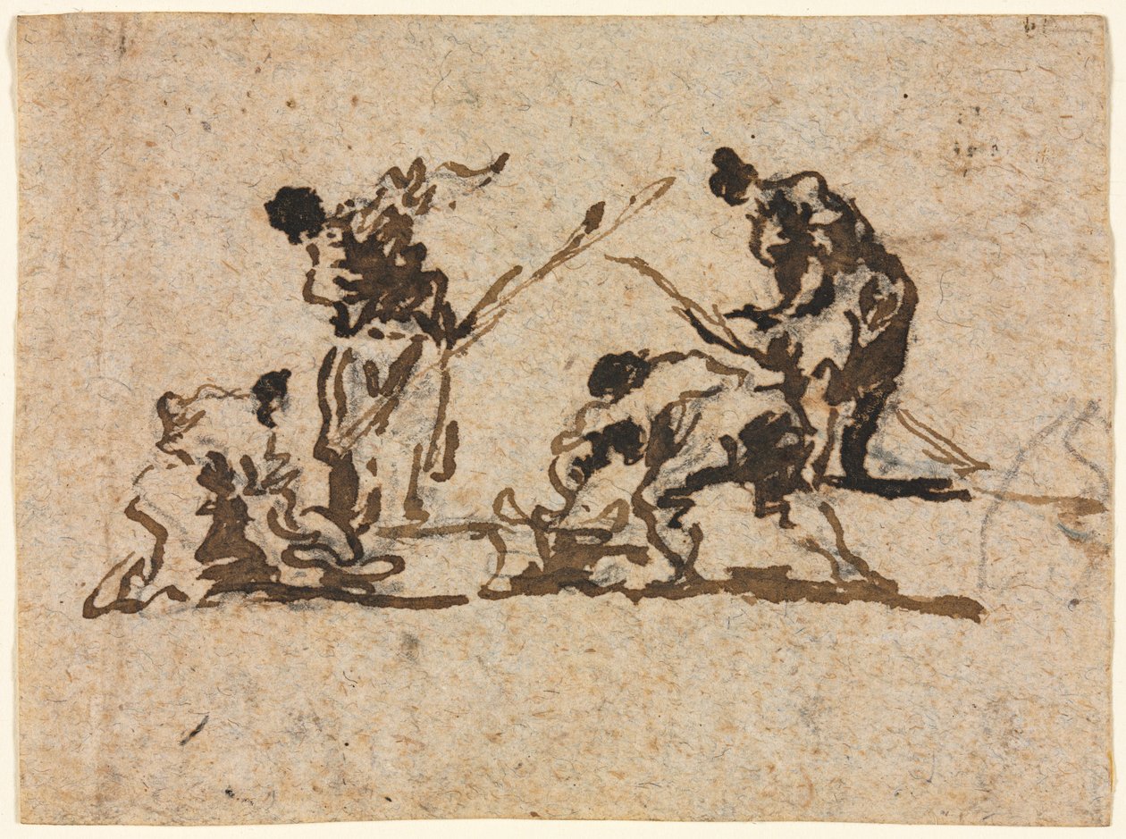 Zemědělci a rybáři pracující, 18. století. od Francesco Guardi