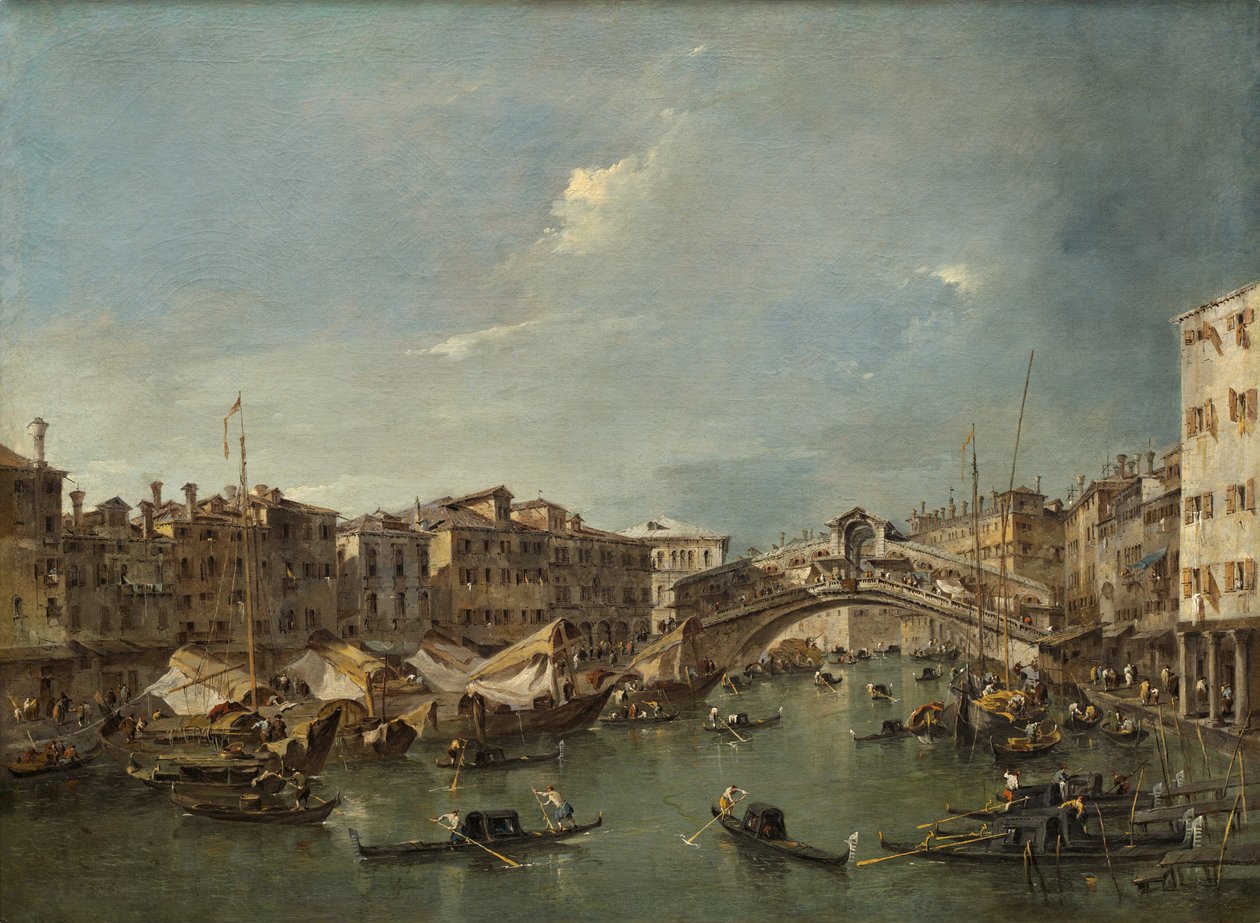 Canal Grande s mostem Rialto, Benátky od Francesco Guardi
