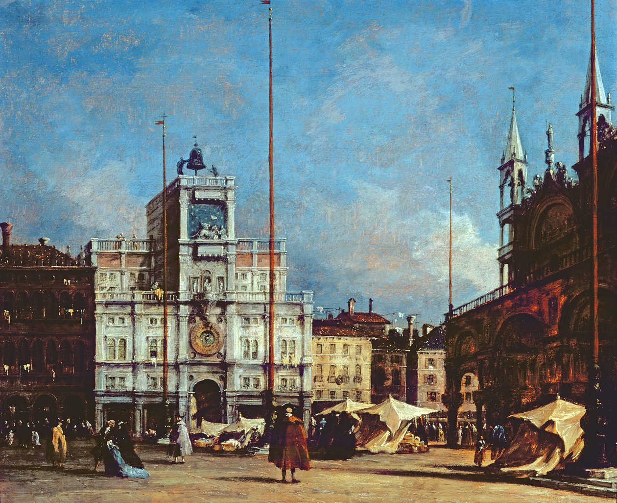 Hodinová věž, Benátky, c.1760 od Francesco Guardi