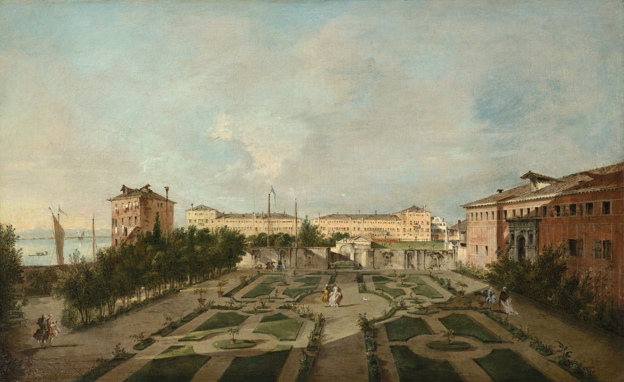 Zahrada Palazzo Contarini dal Zaffo od Francesco Guardi