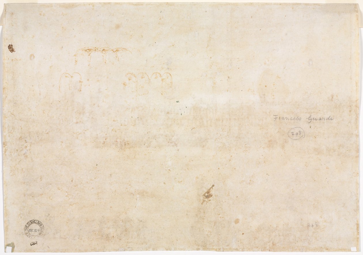 Tři náčrtky oblouků, 1782. od Francesco Guardi