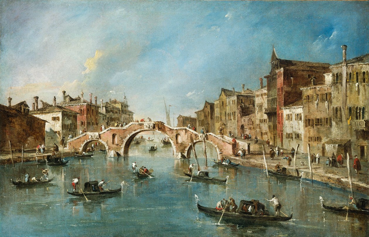 Pohled na Cannaregio Canal, Benátky od Francesco Guardi