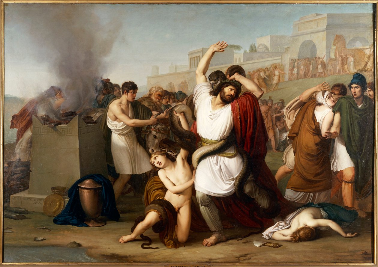 Obraz trojského kněze Laocoona, Milán, Itálie od Francesco Hayez