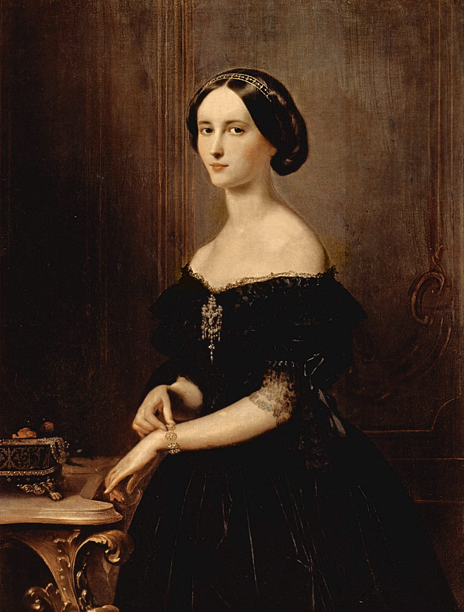 Portrét benátské ženy, kolem roku 1852 od Francesco Hayez