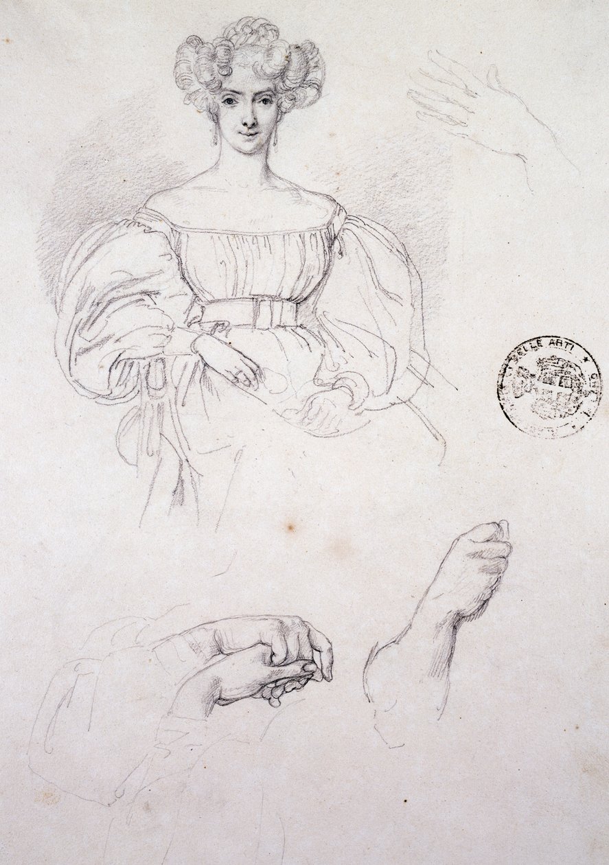 Studie k portrétu ženy od Francesco Hayez