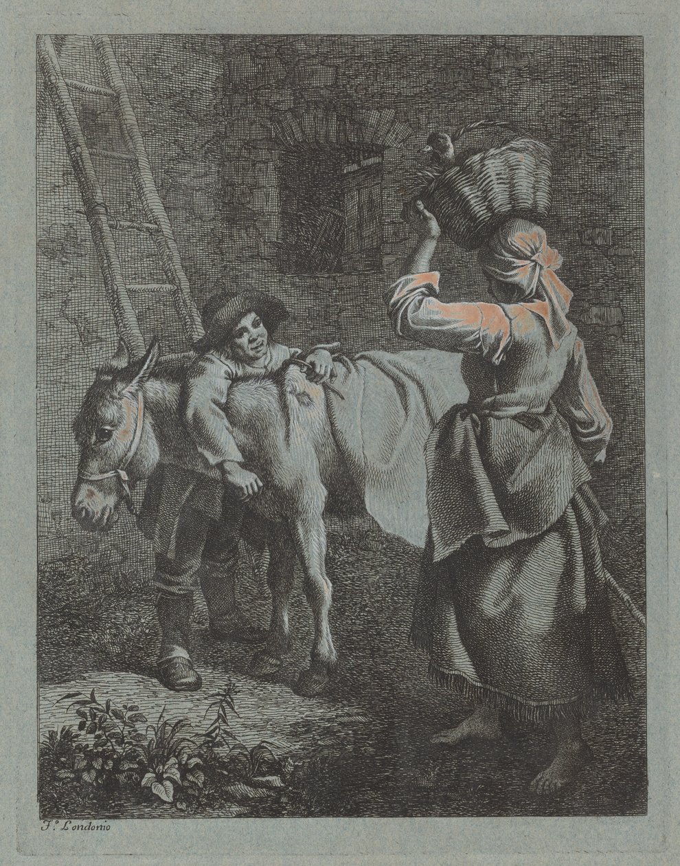 Shepherd Speaking to a selanka, 17601764. od Francesco Londonio