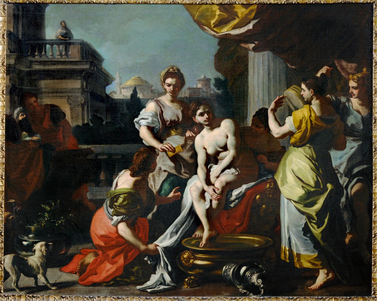 Bathseba ve vaně ... (malba na plátně) od Francesco Solimena