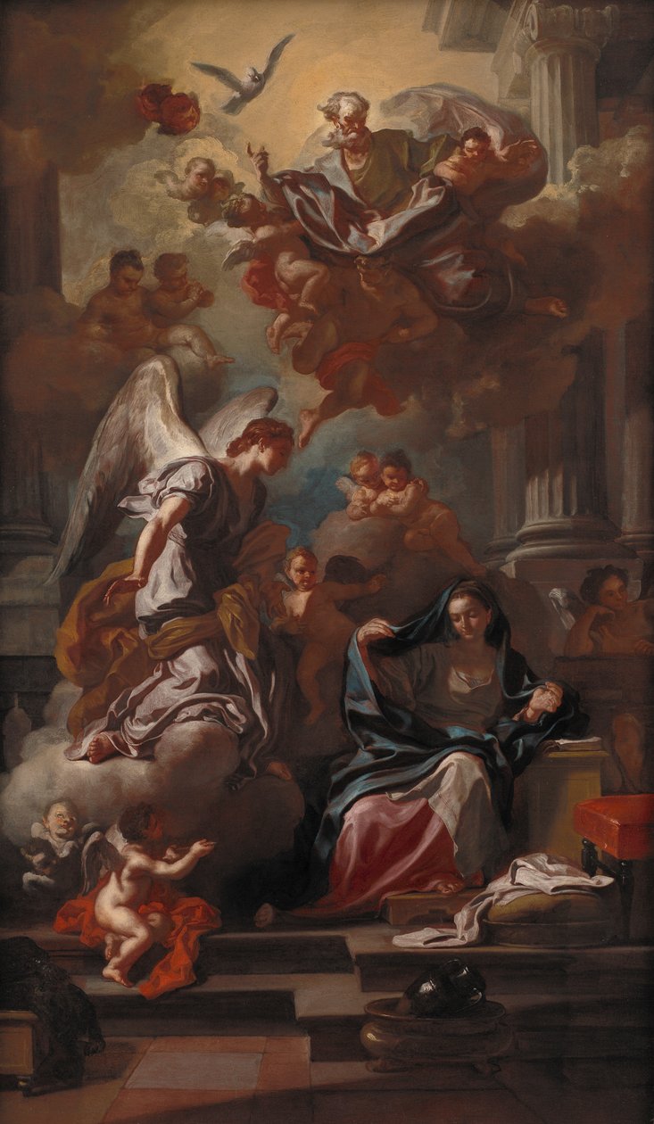 Zvěstování, po roce 1733 (olej na plátně) od Francesco Solimena