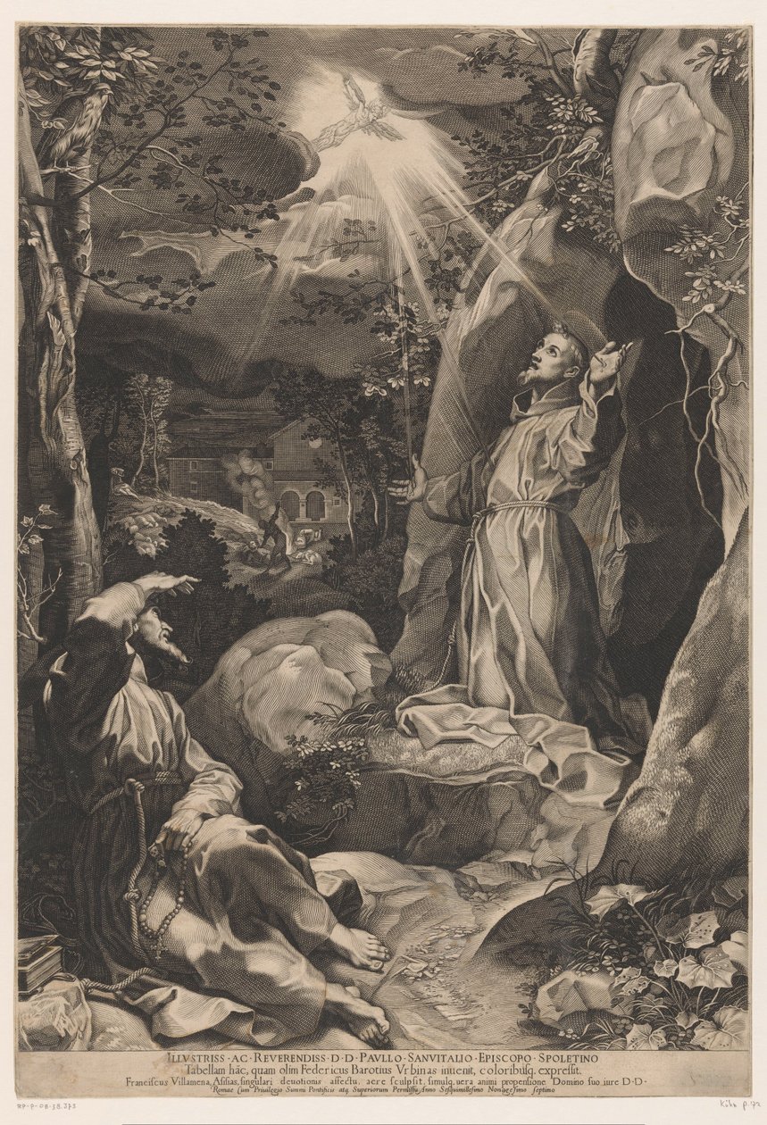 Svatý František dostává stigmata od Francesco Villamena