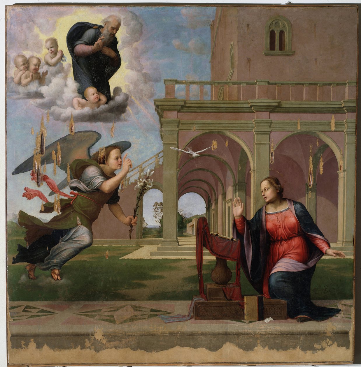 Zvěstování - olej na dřevě od Francesco di Cristofano Franciabigio
