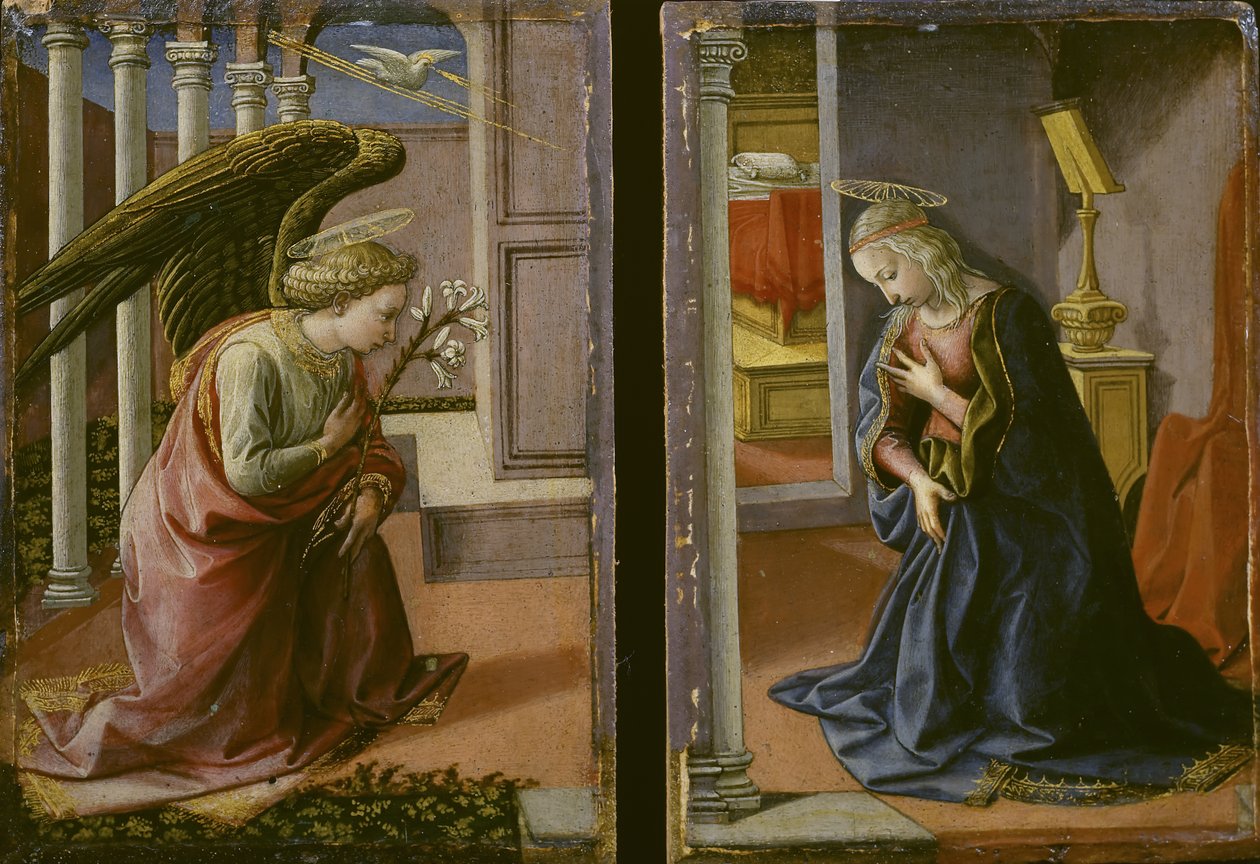 Diptych - Zvěstování, c.1450-55 od Francesco di Stefano Pesellino